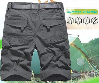 Quick Dry Hiking Shorts Men's Cargo Casual Outdoor 4-Way Stretchy Lightweight Summer Short with Multi Pockets 30-46 (No Belt)
