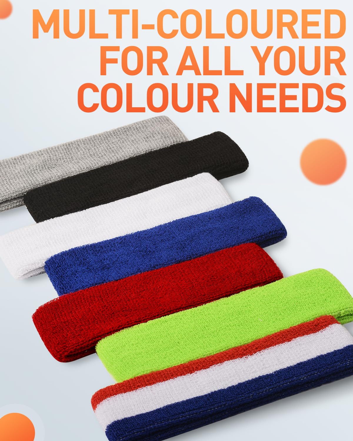 Tanluhu Sweatbands Sport Headbands for Men & Women,Terry Cloth Sweat Band for Tennis, Running