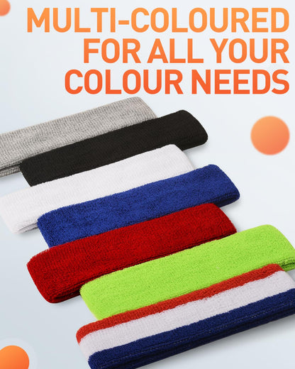 Tanluhu Sweatbands Sport Headbands for Men & Women,Terry Cloth Sweat Band for Tennis, Running