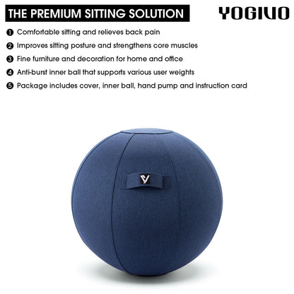 YOGIVO Sitting Ball Chair, Yoga Ball Chair Exercise Ball Chair for Home Office Desk, Stability Ball