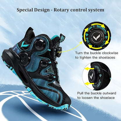 VITUOFLY Kids Basketball Shoes Boys Air Cushion Sneakers Girls Mid Top School Hoops Shoes Non-Slip Outdoor Sports Running Gym Comfortable Durable Little Kid/Big Kid