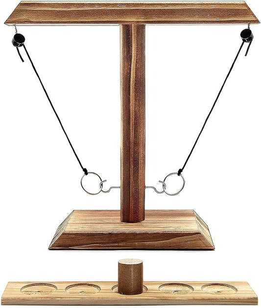 Hook and Ring Game Handmade Wooden Toss Game for Kids and Adults,Yard Games,Toss Game for