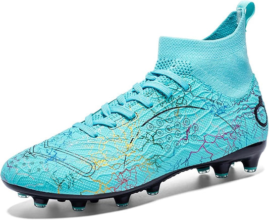 Men's Soccer Shoes High-Top Soccer Cleats Outdoor Breathable Athletic Professional Spikes Youth