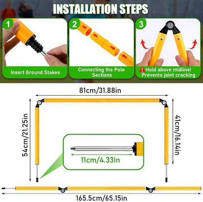 TOBWOLF 6PCS 6FT Adjustable Soccer Agility Training Poles, Detachable Sports Training Speed Sticks, Slalom Training Agility Pole Set, Outdoor Speed & Agility Turf Training Poles for Soccer Drills