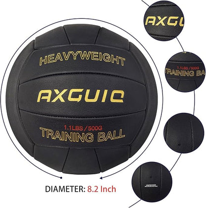 1.1LBS Heavy Weight Volleyball Official Size 5 Setter Training Volleyballs Training Practice,Leather Soft Grip Durability Weighted Volleyball Setting Trainer