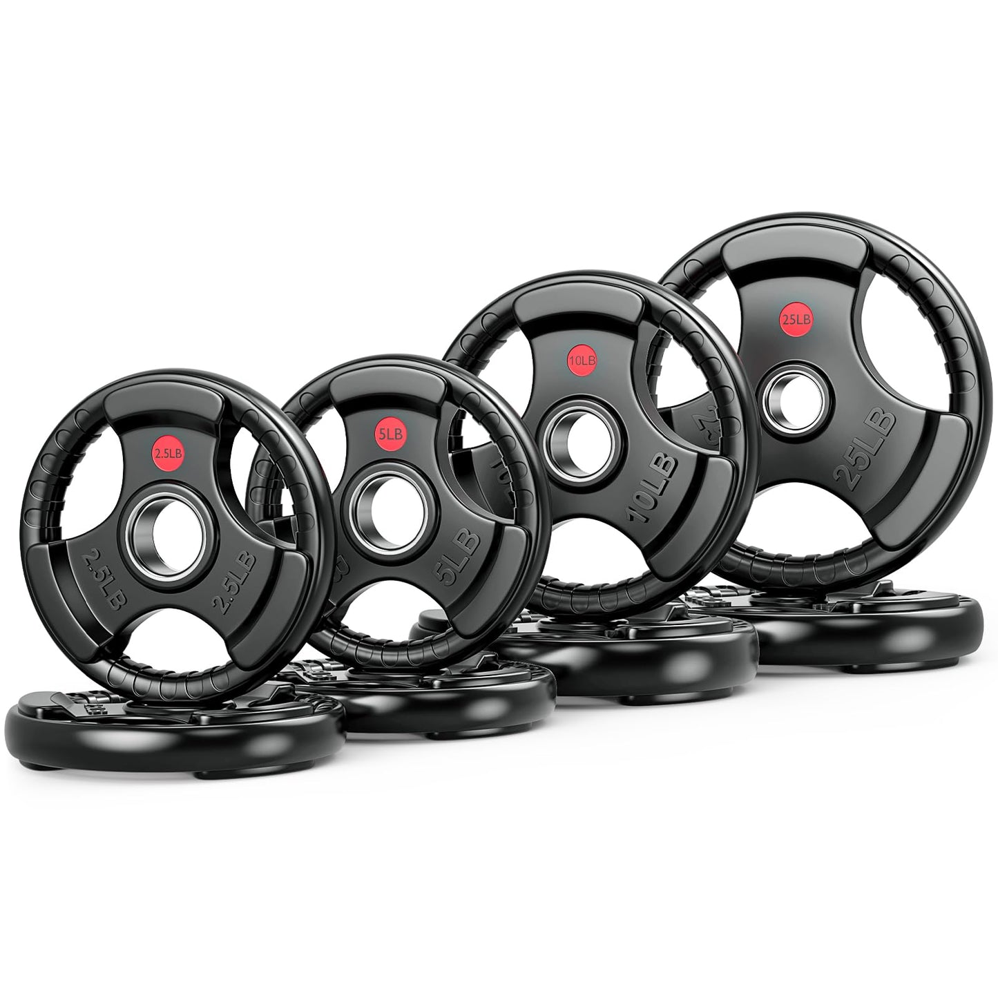 GIKPAL Olympic Weight Plates, 2-Inch Rubber Coated for Strength Training