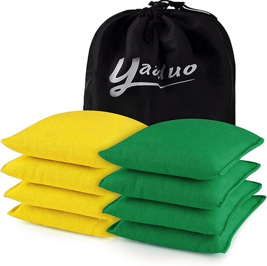 Set of 8 Regulation Cornhole Bags Double Sided, Weather Resistant Bean Bags for Cornhole Toss Game