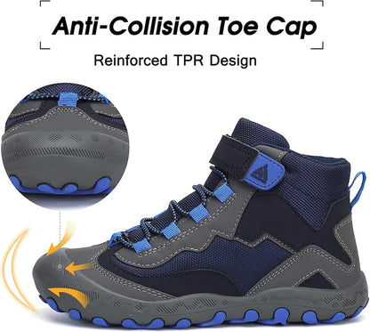 Mishansha Kids Hiking Boots Toddler Girls Boys Hiking Shoes Water-Resistant Anti-Collision Non-Slip Athletic Outdoor Trekking Boots