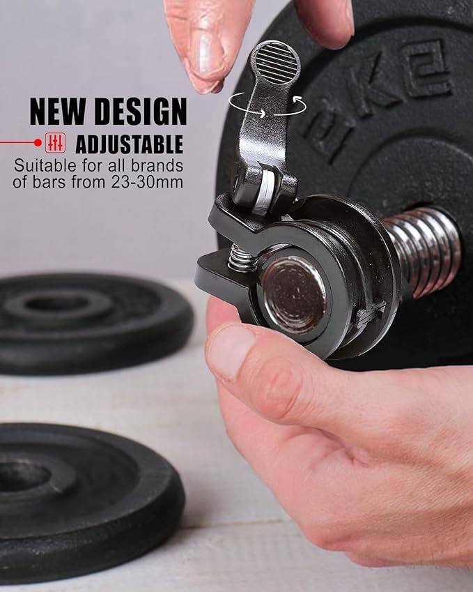 Mini Barbell Clips 1 inch I Multi-Size Adjustable Barbell Collar I 1 inch Barbell ClampsIQuick Release Weight Clips Pair of Locking for Dumbbell Bar