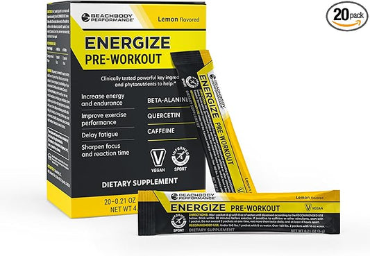 BODi Energize Pre Workout Powder - Beta-Alanine, Quercetin & Low-Dose Caffeine Formula for Enhanced