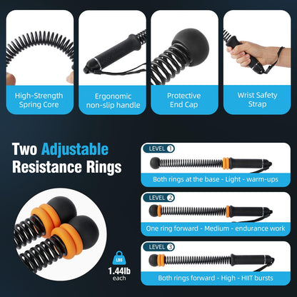 2 PCS Weighted Cordless Battle Ropes - Adjustable Resistance and Portable Ropeless Battle Ropes