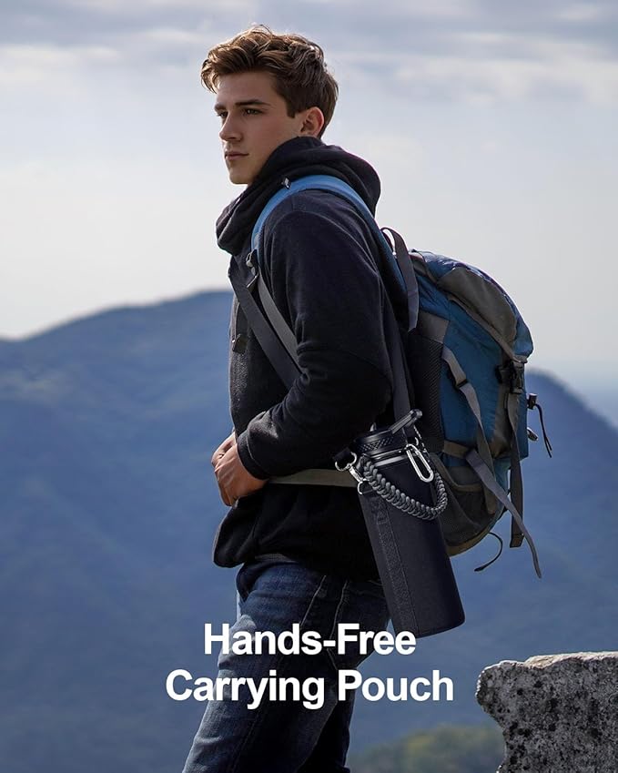 40oz Insulated Water Bottle,Stainless Steel Vacuum Water Bottle, BPA-Free & Leakproof -with Paracord Handle,Strap,Straw Spout Lids,Large Water Jug for Gym Sports