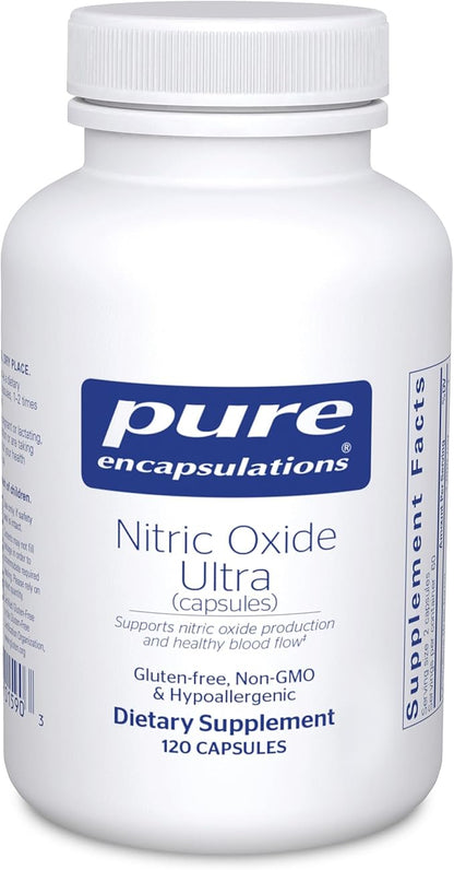 Pure Encapsulations Nitric Oxide Ultra (Capsules) - Supplement Supports Nitric Oxide Production, Healthy Blood Flow & Vascular Health - with L-Citrulline & CranLoad Cranberry Extract - 120 Capsules