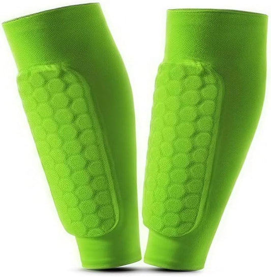 Soccer Shin Guards for Adult, Calf Compression Sleeve with Honeycomb Pads, Lightweight Calf Protective Gear Shin Pads for Football, Baseball, Soccer, Basketball, Running & More