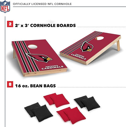 NFL 2' x 3' Solid Wood Cornhole Set with Direct Print HD Team Graphics – Great Gift for Any Football Fan! Bean Bag Toss Family Outdoor Games