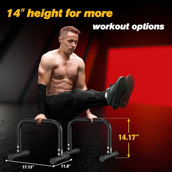 RELIFE REBUILD YOUR LIFE Dip Station Functional Heavy Duty Dip Stands Fitness Workout Dip bar Station Stabilizer Parallette Push Up Stand