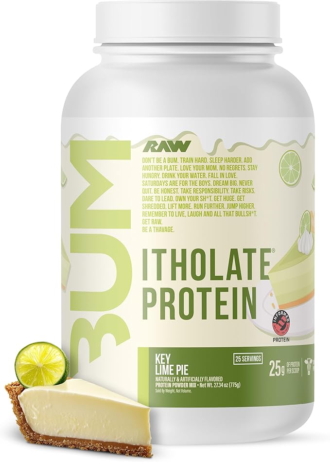 RAW Whey Isolate Protein Powder, Key Lime (CBUM Itholate Protein) - 100% Grass-Fed Sports Nutrition for Muscle Growth & Recovery - Low-Fat, Low Carb, Naturally Flavored - 25 Servings