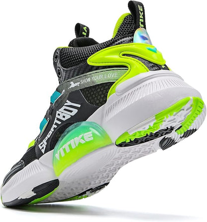 JMFCHI Kids Basketball Shoes High-top Sports Shoes Sneakers Durable Lace-up Non-Slip Running Shoes Secure for Little Kids Big Kids and Boys Girls