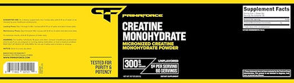Primaforce Creatine Monohydrate Powder, 300 Grams - Micronized, Gluten Free, Non-GMO