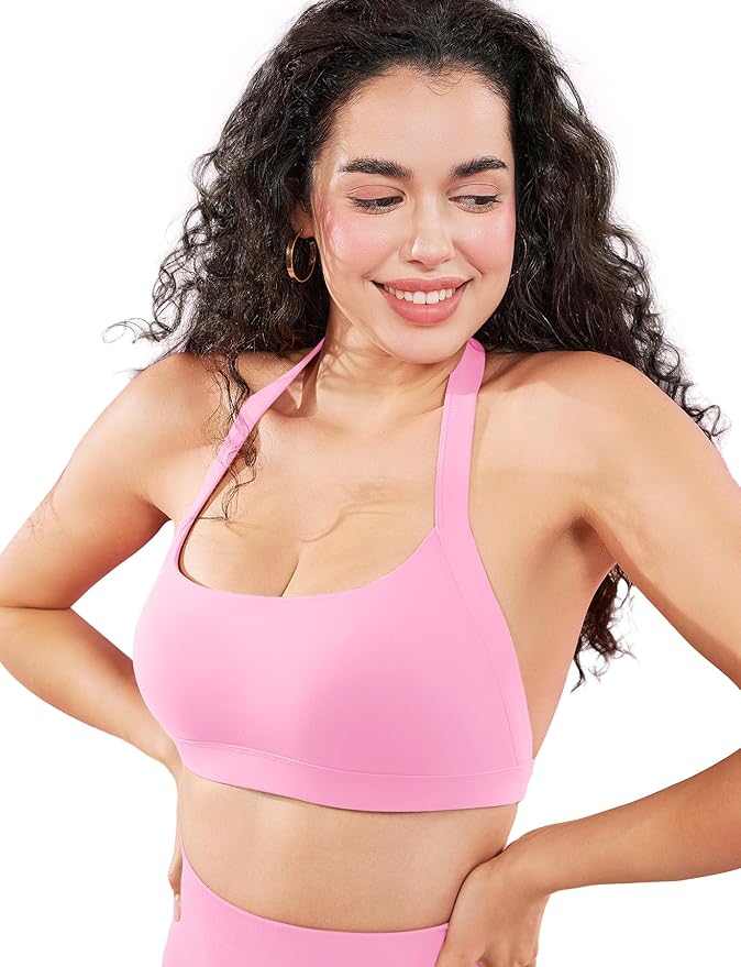 VOYJOY Sports Bras for Women Basic Wireless Bra Crop Workout Yoga Bra Sexy Tank Top