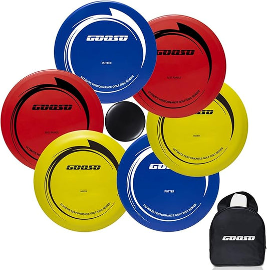 Disc Golf Set - Driver, Mid-Range and Putter Discs with Disc Golf Bag for Outdoor and Backyard