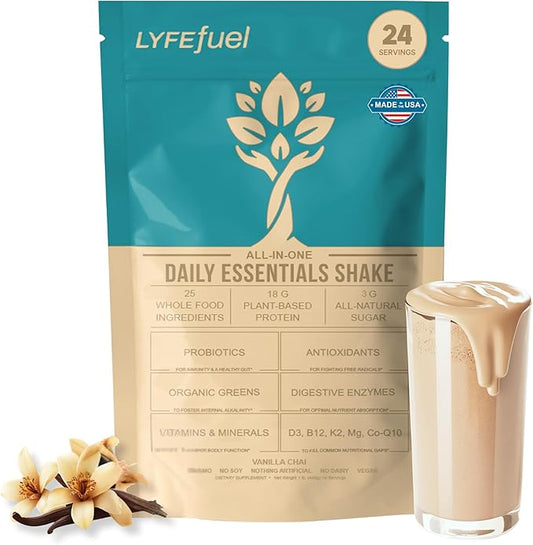 LyfeFuel All-in-One Essentials Nutrition Shake | Complete Meal Replacement Powder | 50+ Superfood