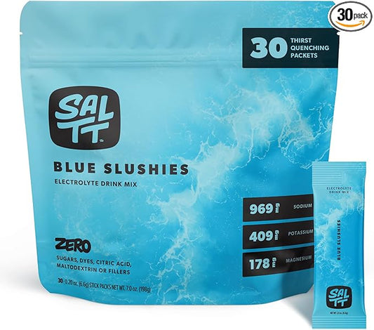 Keto Chow SALTT Electrolytes Powder Packets, Blue Slushies (30 Hydration Packets) - Magnesium