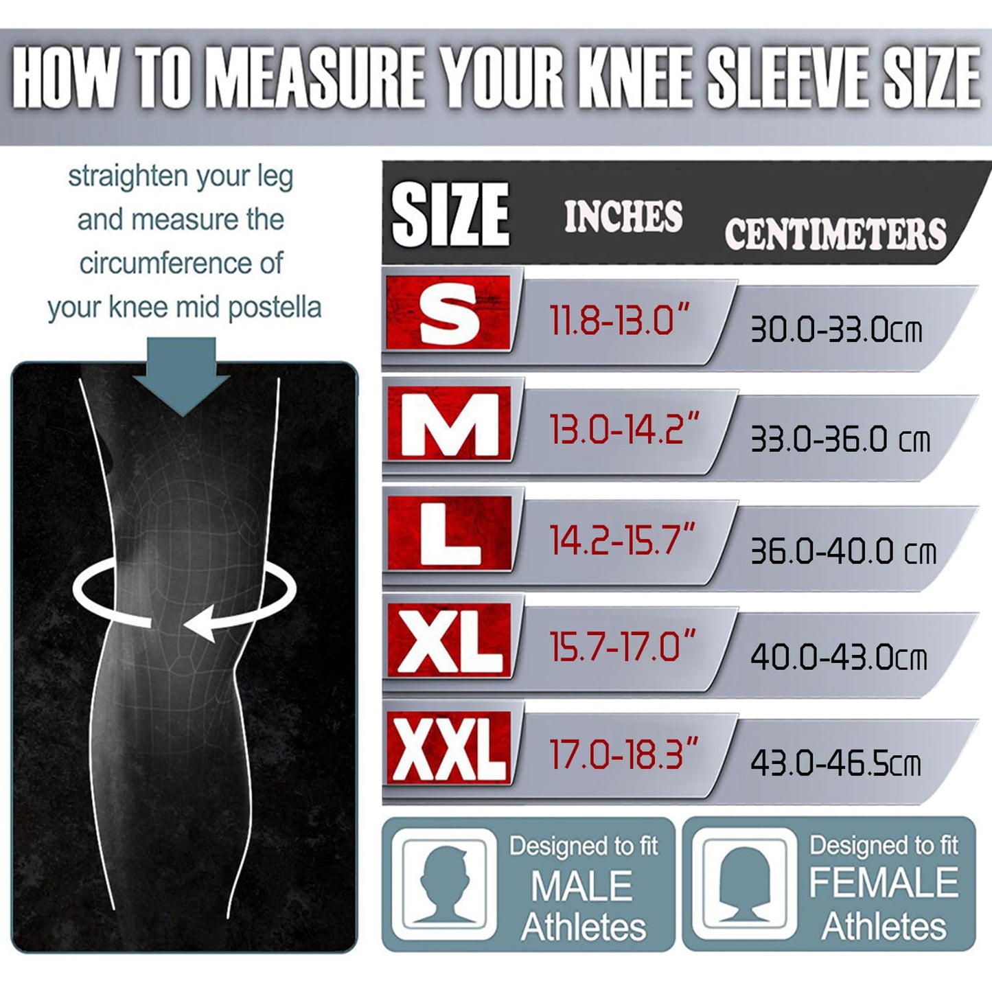 Knee Sleeves (1 Pair), 7mm Neoprene Compression Knee Braces, Great Support for Cross Training