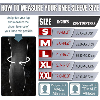 Knee Sleeves (1 Pair), 7mm Neoprene Compression Knee Braces, Great Support for Cross Training