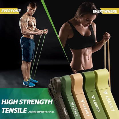 LEEKEY Resistance Bands, Exercise Bands with Handles,Pull Up Assist Bands - Bands for Working Out,Band for Men and Women Fitness Training, Physical Therapy,Home Workouts