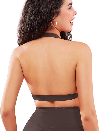 VOYJOY Sports Bras for Women Basic Wireless Bra Crop Workout Yoga Bra Sexy Tank Top