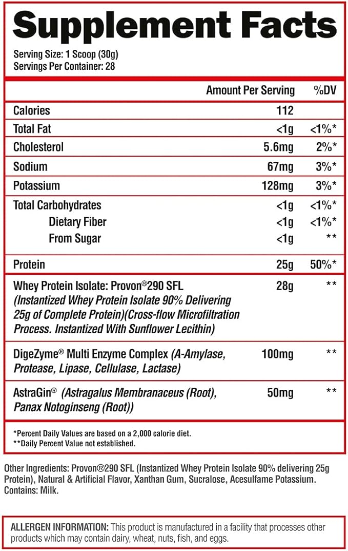 ALPHA LION Superhuman Whey Protein Powder, Great Tasting Pure Whey Protein Isolate, Low Carb, Low Sugar, No Bloat Post Workout, Muscle Recovery & Growth (28 Servings, Hulk Milk)