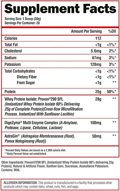 ALPHA LION Superhuman Whey Protein Powder, Great Tasting Pure Whey Protein Isolate, Low Carb, Low Sugar, No Bloat Post Workout, Muscle Recovery & Growth (28 Servings, Hulk Milk)