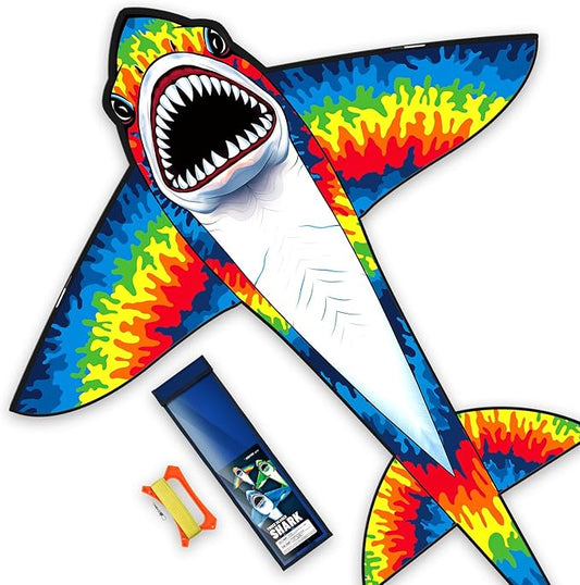 Three Headed Shark Kite for Kids and Adults,Kites for Kids Ages 8-12 Easy to Fly,Single Line Beach and Park Kite for Family Outdoor Games