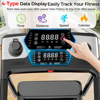 Foldable Treadmill for Home, 3-in-1 Walking Pad with Incline Handle Bar, 300LBS Capacity, 3.0HP