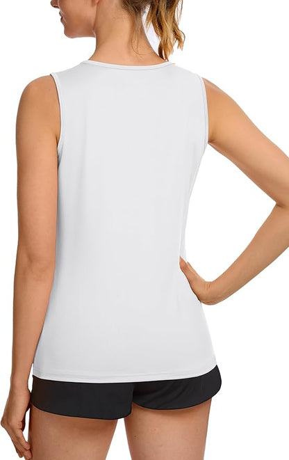 TACVASEN Women's UPF 80+ Workout Tank Top Sleeveless Quick Dry Sun Protection Hiking Athletic Gym Yoga Running Shirts