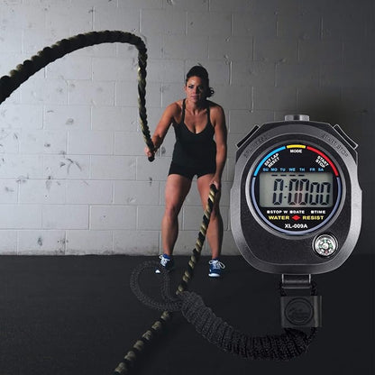 2 Pack Digital Stopwatch Timer: Large Display Multi-Function Stop Watch for Sports Coaches Swimming Running Fitness Referees Electronic Stopwatch with Lap Split Date Time Alarm for Kids Adults