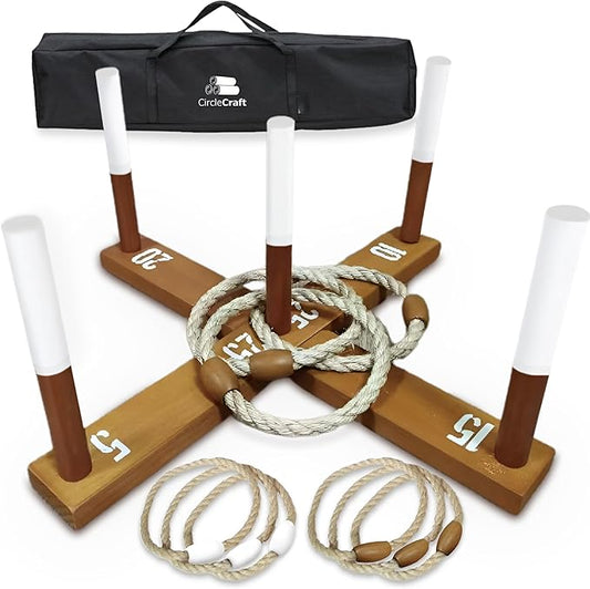 Outdoor Ring Toss Game for Adults - Perfect Lawn and Backyard Game for Adults and Family - Outdoor