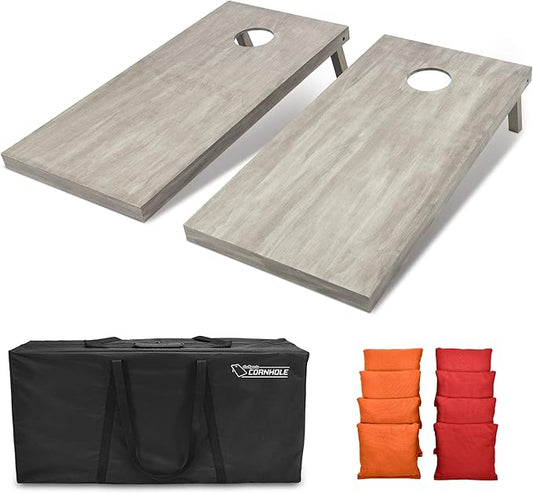 GoSports 4 ft x 2 ft Regulation Size Wooden Cornhole Boards Set - Includes Carrying Case and Bean