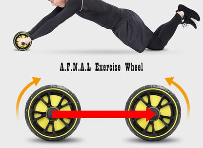 AB Wheel Roller, Exercise Abdominal Wheel Fitness for Gym & Home, Work-out Strength-Training Equipment with Knee Pad