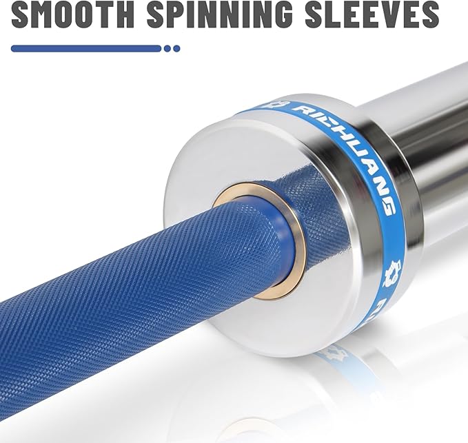 7ft Olympic Barbell, Weightlifting Barbell 28mm 45lb - 500/700/1000lbs Capacity with Smooth Spinning Sleeves, Olympic Bar Fits 2" Olympic Plates, for Snatch Clean Jerk - Home Gym Training