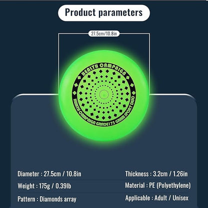 175g Professional Sports Flying Disc for Ultimate & Casual Play, Glow-in-The-Dark Competition Grade Throwing Disc, Diamond/Hurricane Pattern, Perfect for Ultimate Sport, Outdoor Fun and Fitness