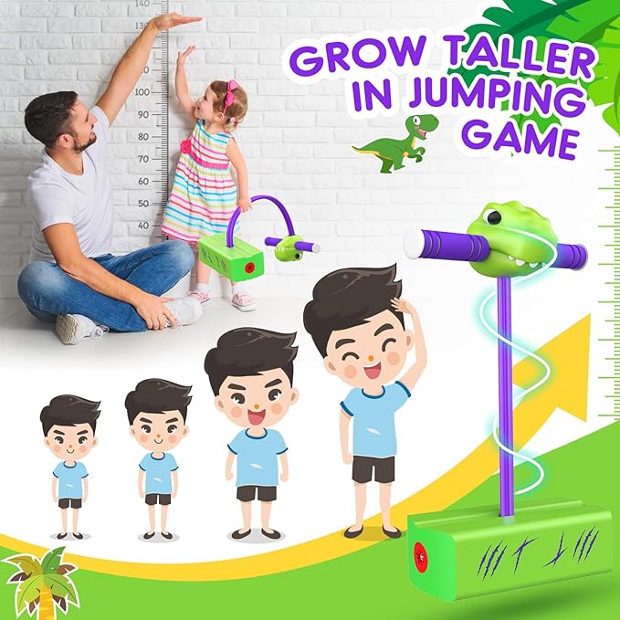 CUUGO LET'S GO! CG Jumping Promotes Growing Taller- Pogo Stick Foam Pogo Jumper for Kids, Toys for 3-12 Year Old Boys Girls Outdoor Toys Indoor Toys Fun Gifts Christmas Stocking Stuffers Gifts