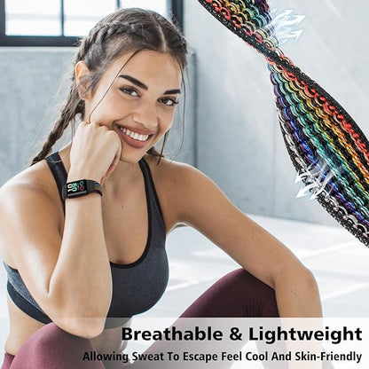 YCHDDER Solo Loop Nylon Bands Compatible with Amazfit Band 7 Straps,Soft Breathable Comfortable Adjustable Colorful Sports Replacement Wristband for Amazfit Band 7 for Men Women