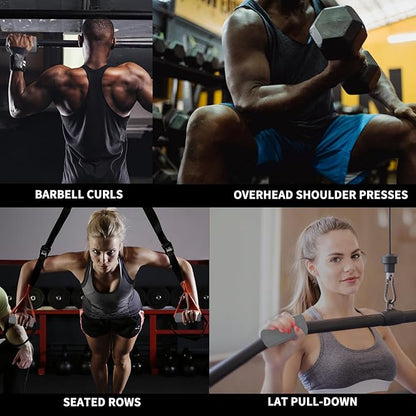 Hikeen Thick Bar Dumbbell Grips,Non Slip Hard Rubber Barbell Grips,Grips for Weight Lifting, Muscle Building-1.77", 2", 2.25" & 2.75" Outer Diameter