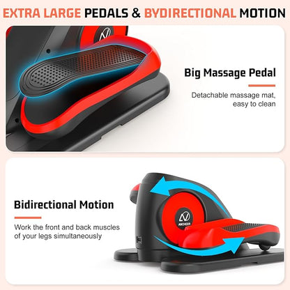 ANCHEER Under Desk Elliptical, Electric Ellipse Leg Exerciser with 12 Adjustable Resistance & Speeds, P1-P12 Modes, Quiet Seated Pedal Exerciser with Remote Control, 100% Pre-assembled for Home Office