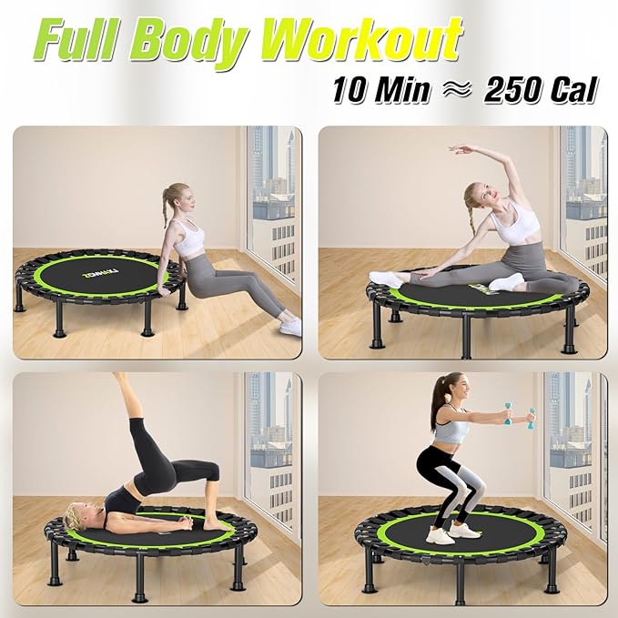 Foldable Mini Trampoline, 40"/48" Rebounder Trampoline for Adults & Kids, 440lbs Capacity Indoor Fitness Workout Exercise Equipment