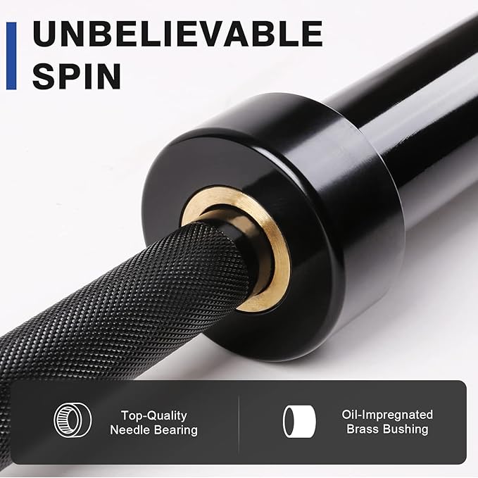 LIONSCOOL 7FT Olympic Barbell for Weightlifting, Power Lifting, 2 Inch Strength Training Bar for Squats, Deadlifts, Presses, Rows, Curls - 700lbs/1000lbs/1500lbs Capacity