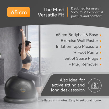 MANTRA SPORTS Yoga Ball Chair for Office Desk with Base - Ergonomic Balance & Stability Exercise
