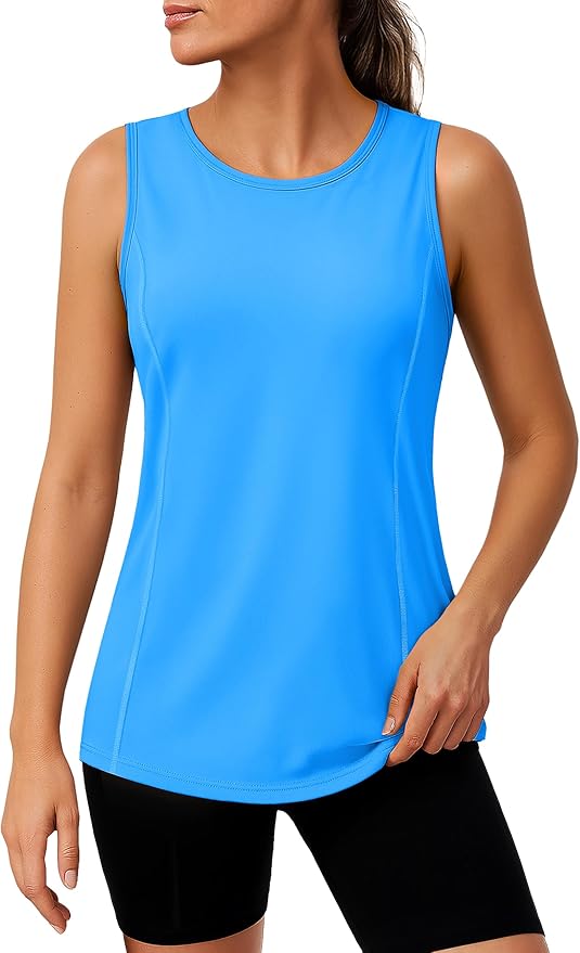 TACVASEN Women's UPF 80+ Workout Tank Top Sleeveless Quick Dry Sun Protection Hiking Athletic Gym Yoga Running Shirts